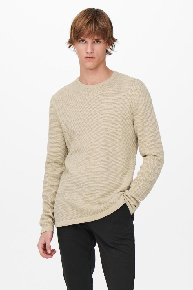 ONSPANTER LIFE 12 STRUC CREW KNIT N 22016980 Silver Lining